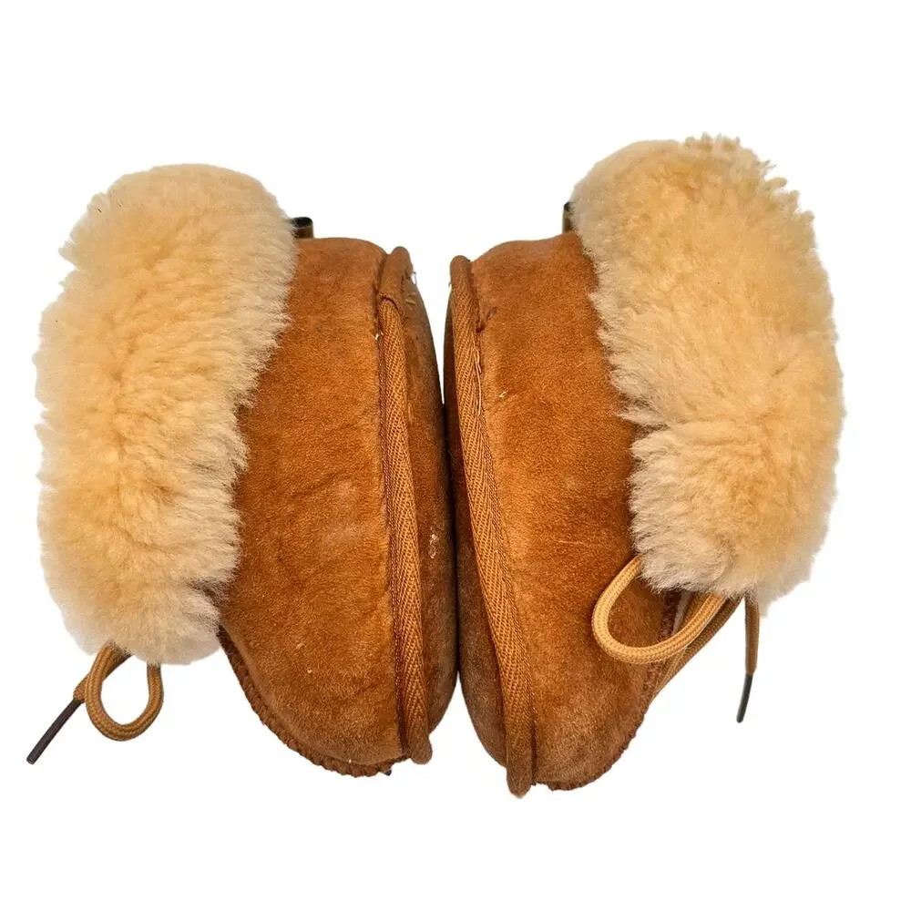 RJS Fuzzies Baby Sz: L 6-7 Sheepskin Leather Comfort Slip On booties boots
